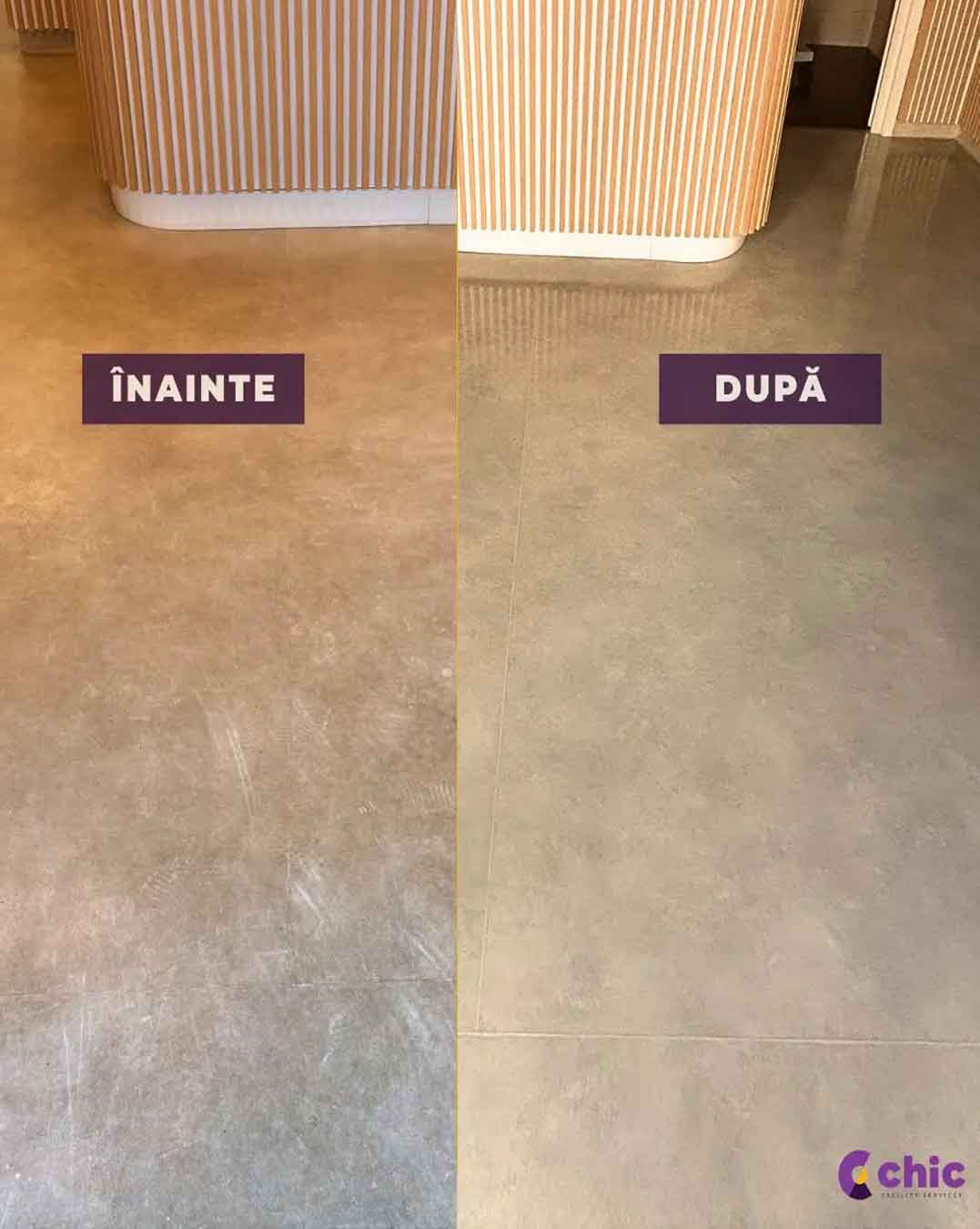 Spațiu comercial inainte si dupa și igienizare mecanizata Cluj-Napoca